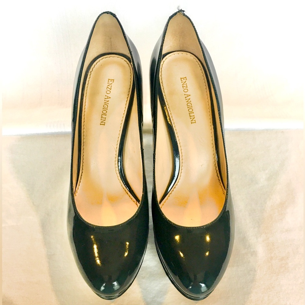 Enzo Angiolini Black Patent Leather Heel Size 8.5